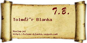 Tolmár Blanka névjegykártya